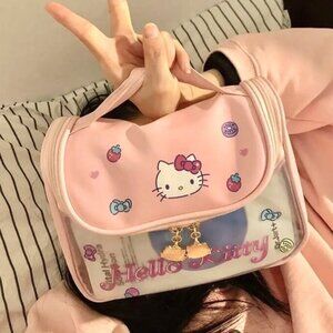 Hello Kitty Pink Makeup Bag Makeup Hanging Toiletry Cosmetic Travel Bag USA